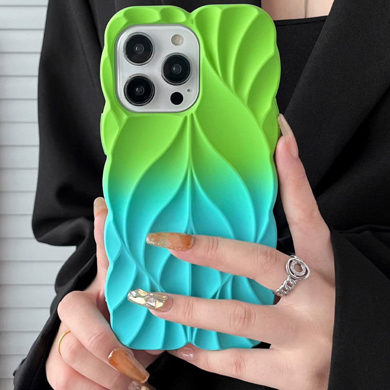 Силіконовий чохол Leaf Case для Apple iPhone 15 Pro Max (6.7) | 3D-текстура листя на малюнкі №2