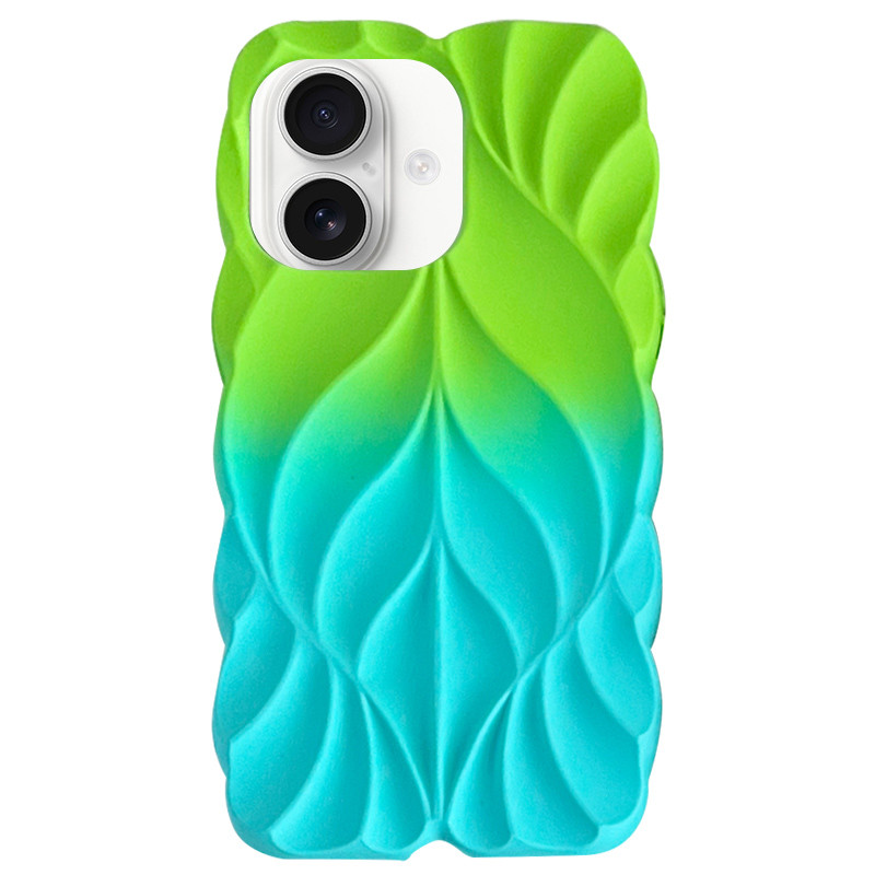Силиконовый чехол Leaf Case для Apple iPhone 16 (6.1) | 3D-текстура листьев на картинке №1