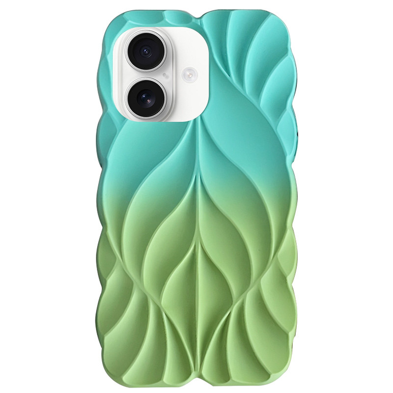 Силиконовый чехол Leaf Case для Apple iPhone 16 (6.1) | 3D-текстура листьев на картинке №1