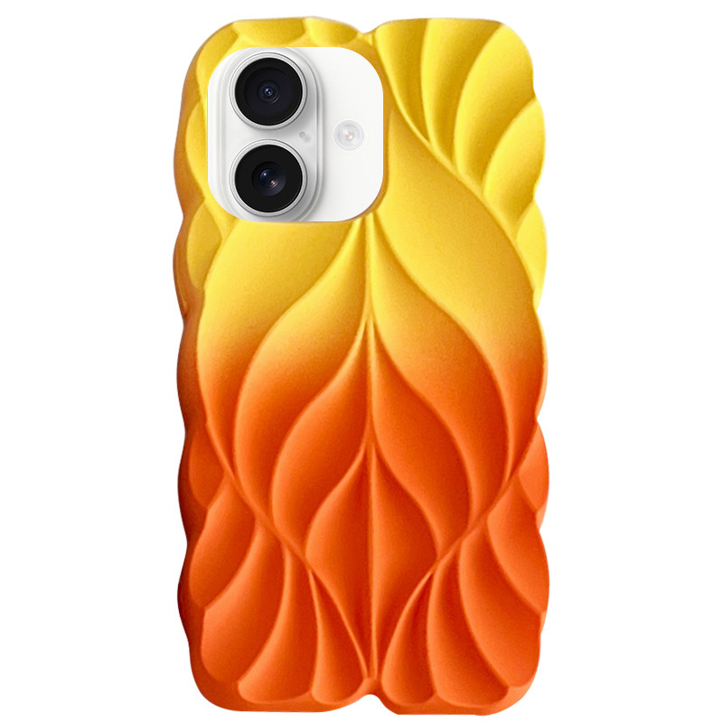 Силиконовый чехол Leaf Case для Apple iPhone 16 (6.1) | 3D-текстура листьев на картинке №1