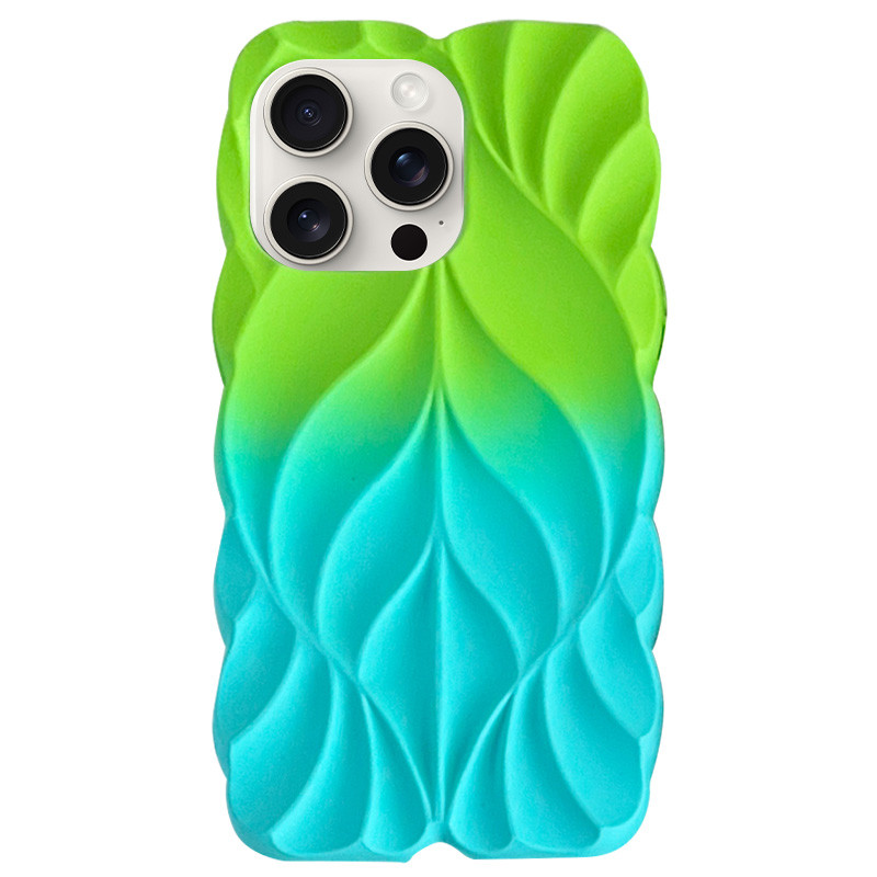 Силиконовый чехол Leaf Case для Apple iPhone 16 Pro Max (6.9) | 3D-текстура листьев на картинке №1