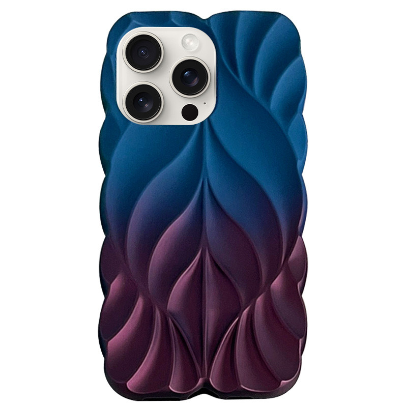 Силиконовый чехол Leaf Case для Apple iPhone 16 Pro Max (6.9) | 3D-текстура листьев на картинке №1