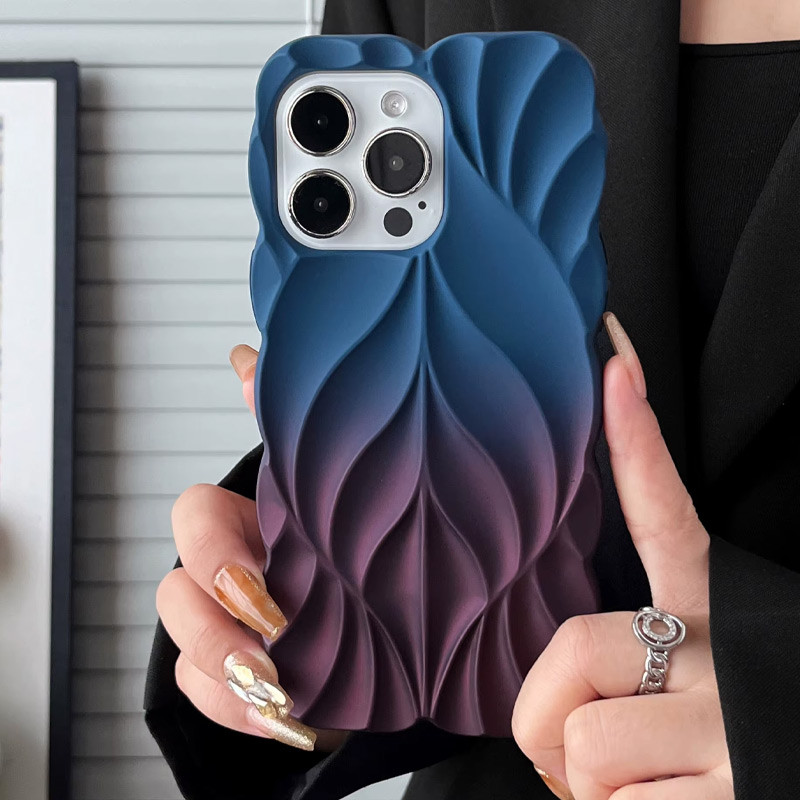 Силиконовый чехол Leaf Case для Apple iPhone 16 Pro Max (6.9) | 3D-текстура листьев на картинке №3