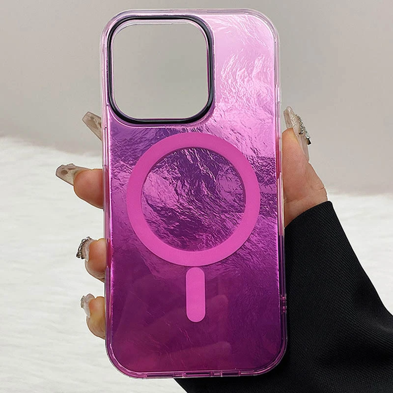 Чехол TPU Shiny Mountain Magnetic Fit для Apple iPhone 12 Pro / 12 (6.1"), Pink 1, TPU, купить оптом с доставкой
