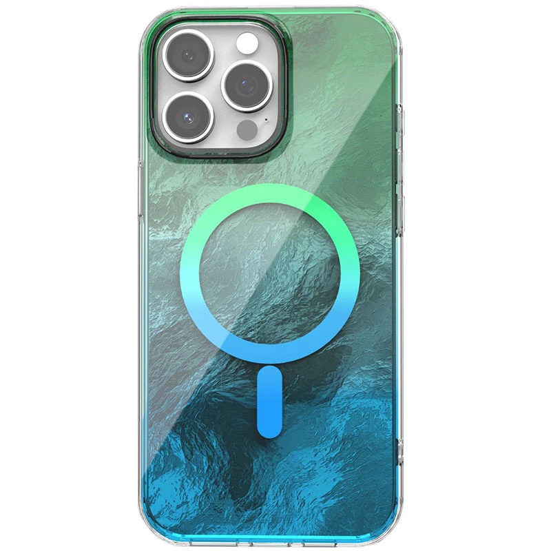 Чохол TPU Shiny Mountain Magnetic Fit для Apple iPhone 15 Pro Max (6.7"), Green / Blue, TPU, купити оптом з доставкою