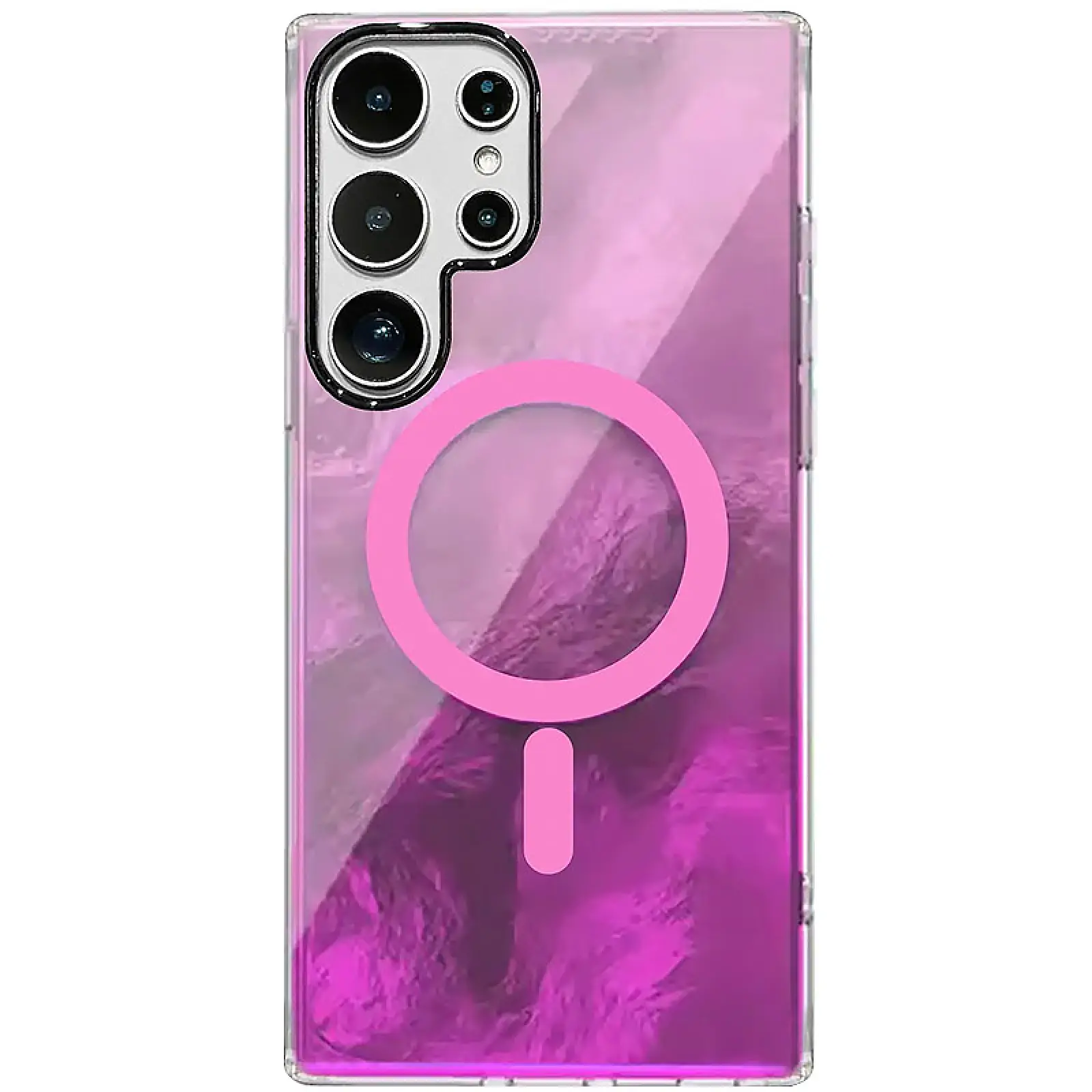 Чехол TPU Shiny Mountain (MagFit) для Samsung Galaxy S24 Ultra, Pink, TPU, купить оптом с доставкой