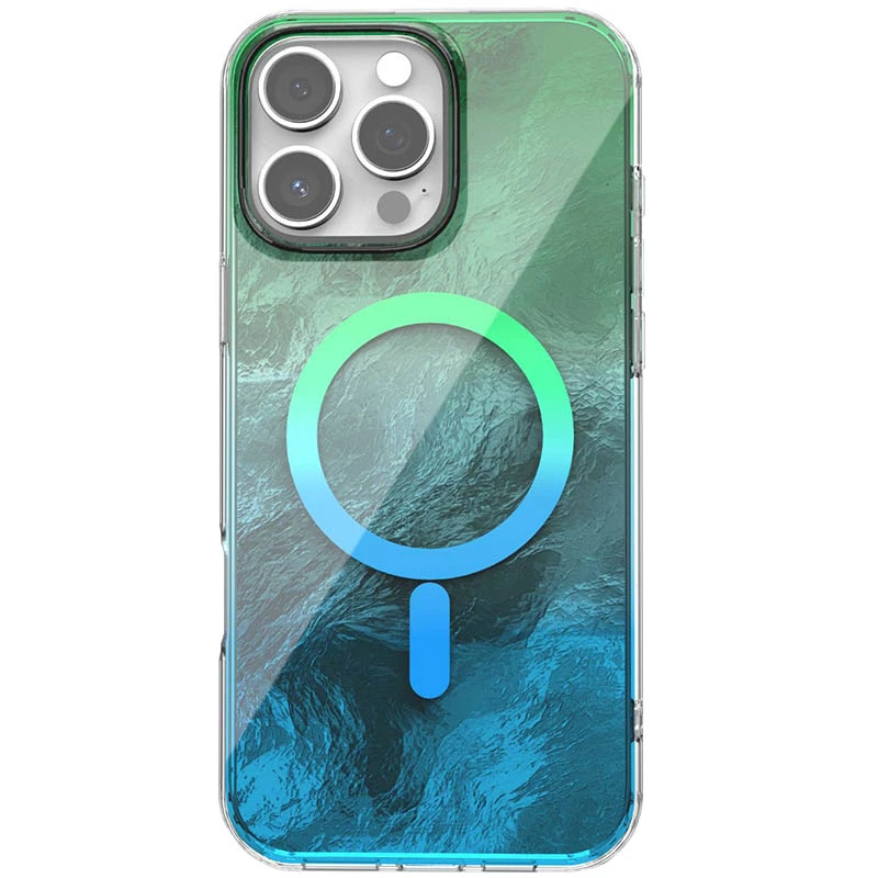 Чехол TPU Shiny Mountain Magnetic Fit для Apple iPhone 16 Pro Max (6.9"), Green / Blue, TPU, купить оптом с доставкой