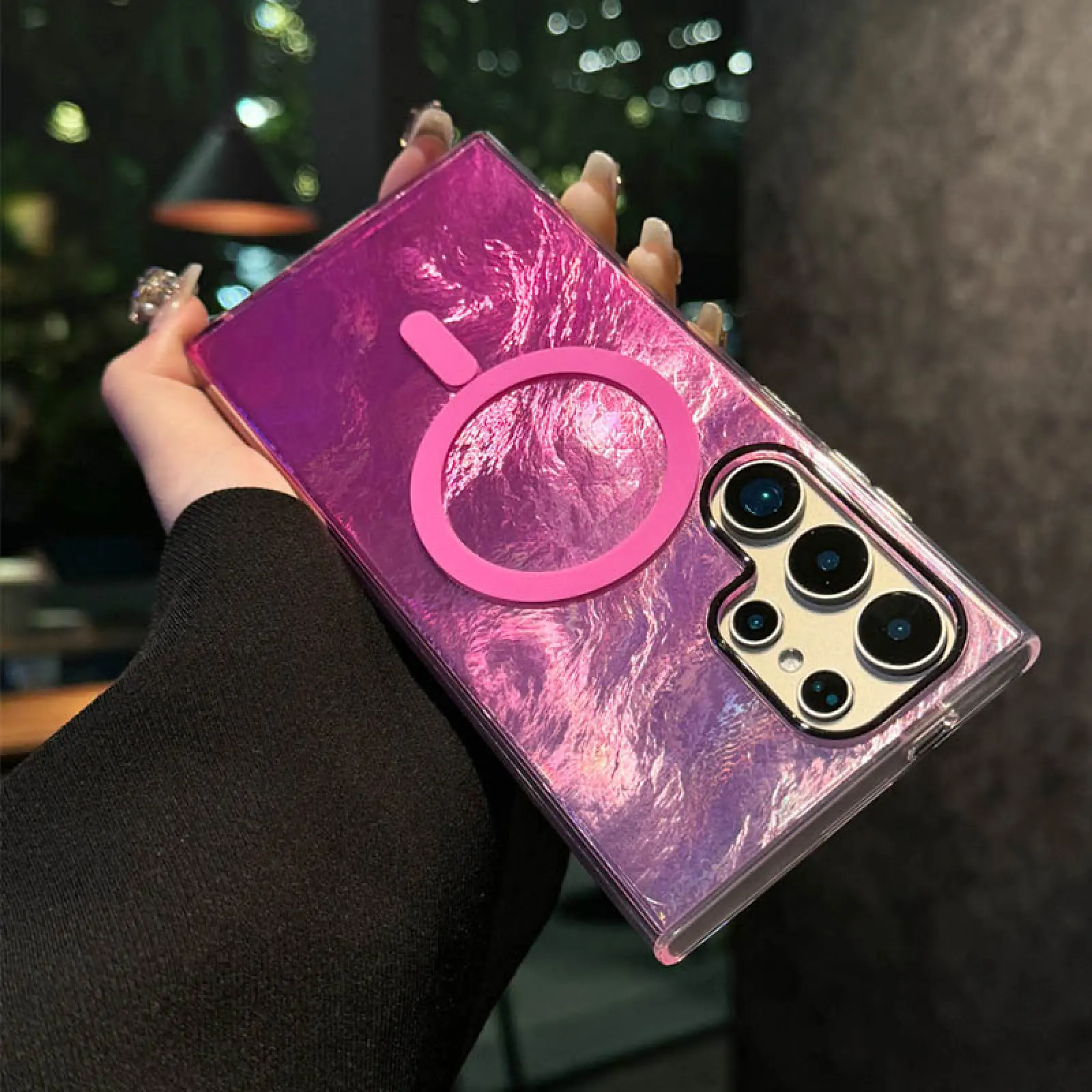 Чехол TPU Shiny Mountain (MagFit) для Samsung Galaxy S25 Ultra, Pink 2, TPU, купить оптом с доставкой