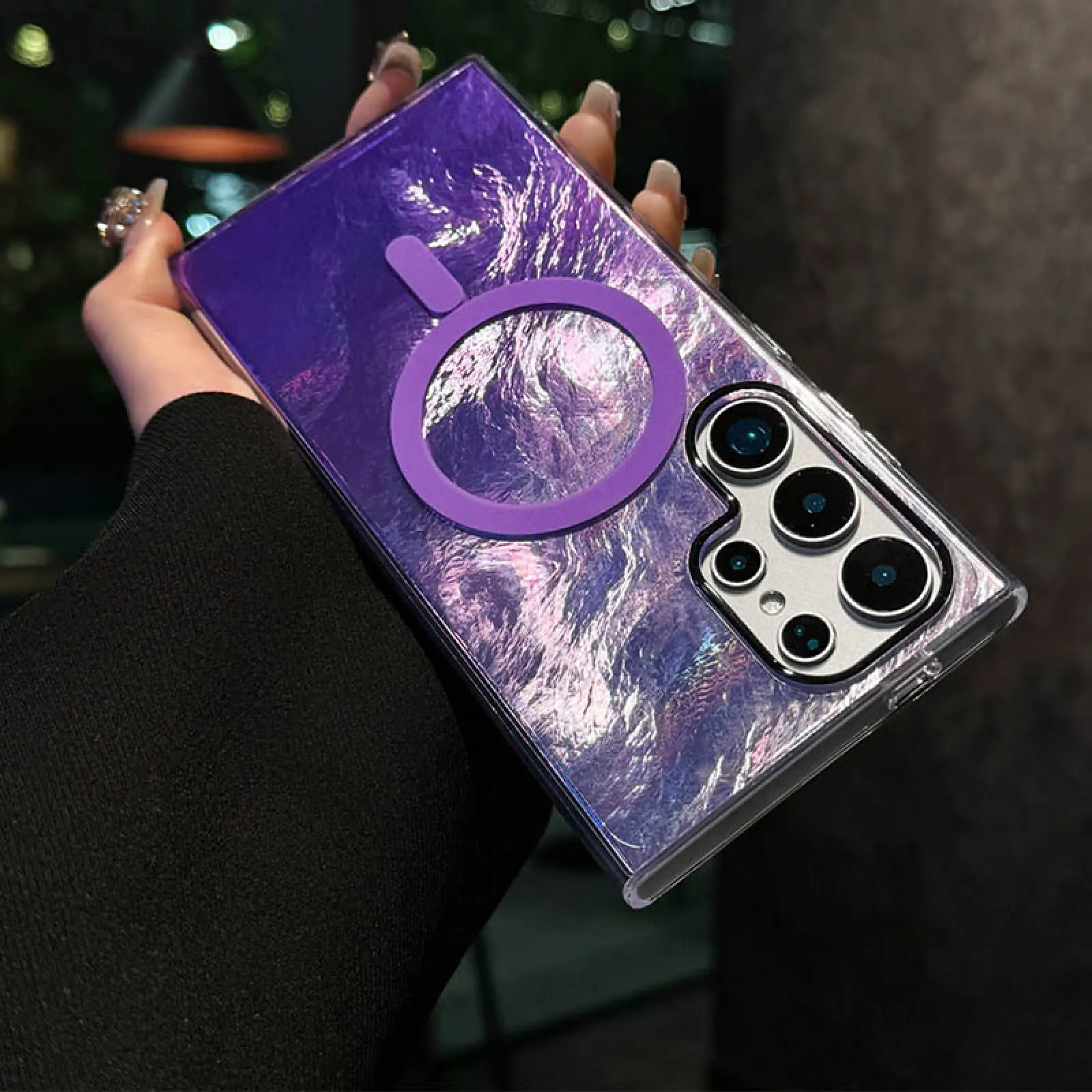 Чехол TPU Shiny Mountain (MagFit) для Samsung Galaxy S25 Ultra, Purple 1, TPU, купить оптом с доставкой