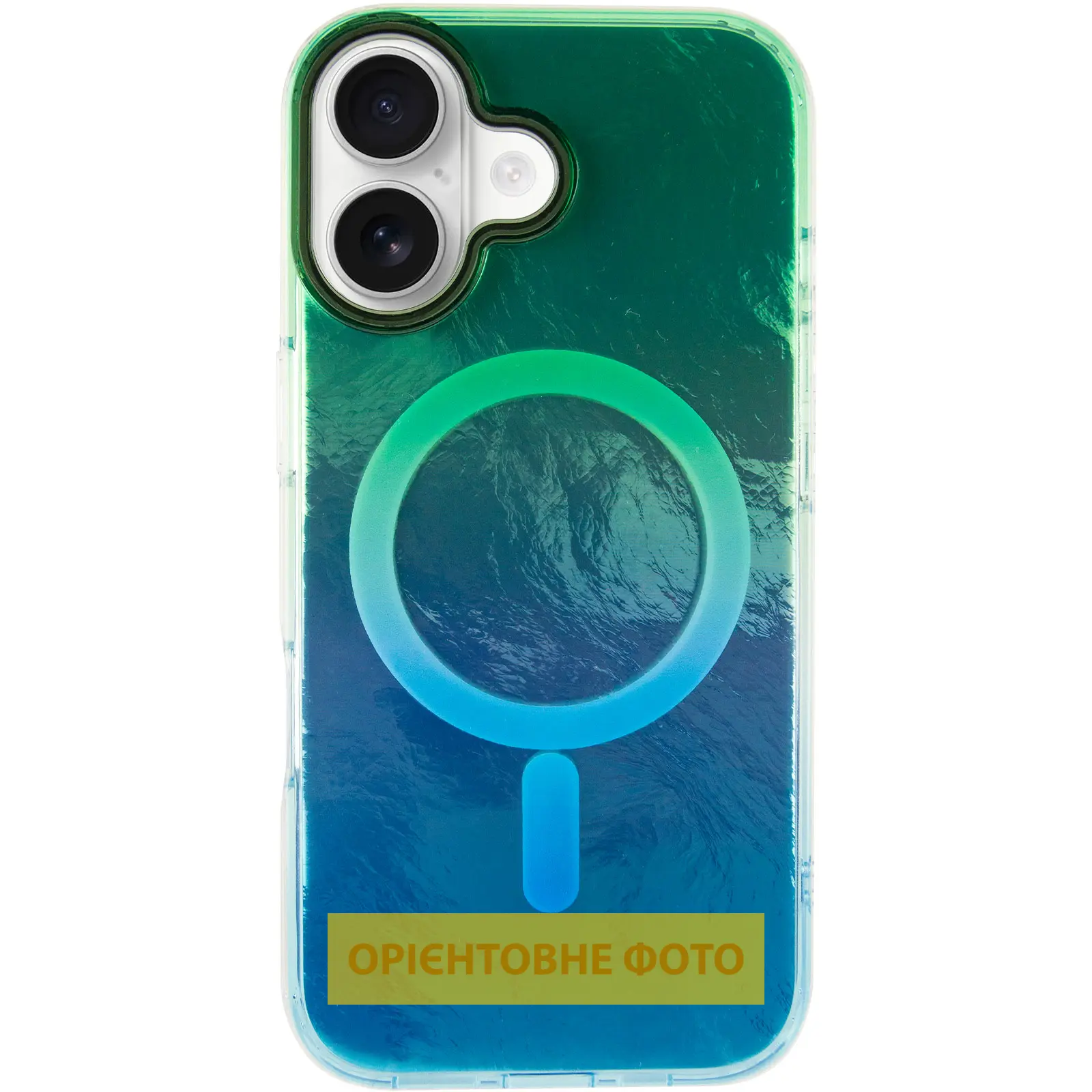 Чехол TPU Shiny Mountain (MagFit) для Apple iPhone 17 (6.3"), Green / Blue 1, TPU, купить оптом с доставкой