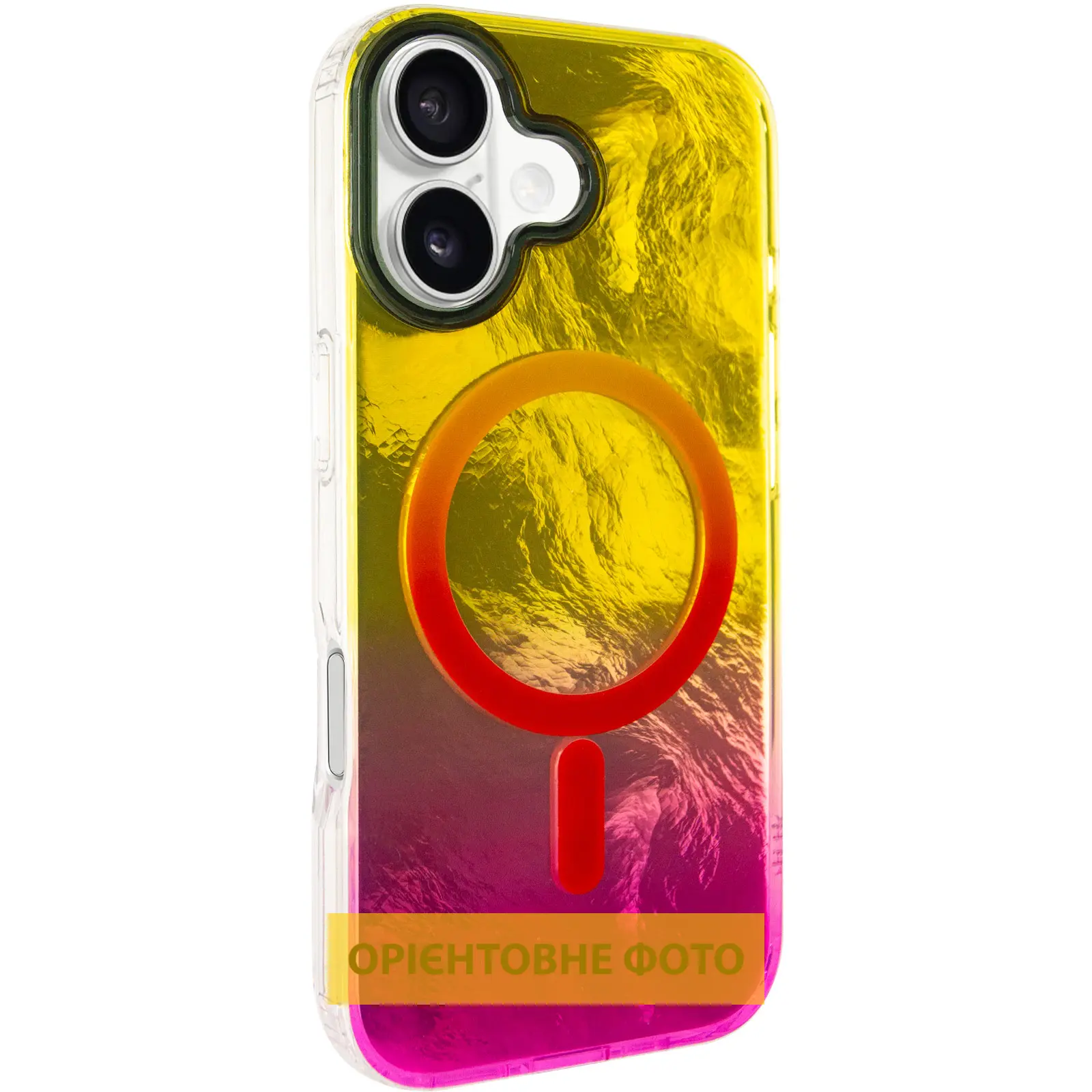 Чехол TPU Shiny Mountain (MagFit) для Apple iPhone 17 (6.3"), Yellow / Pink, TPU, купить оптом с доставкой