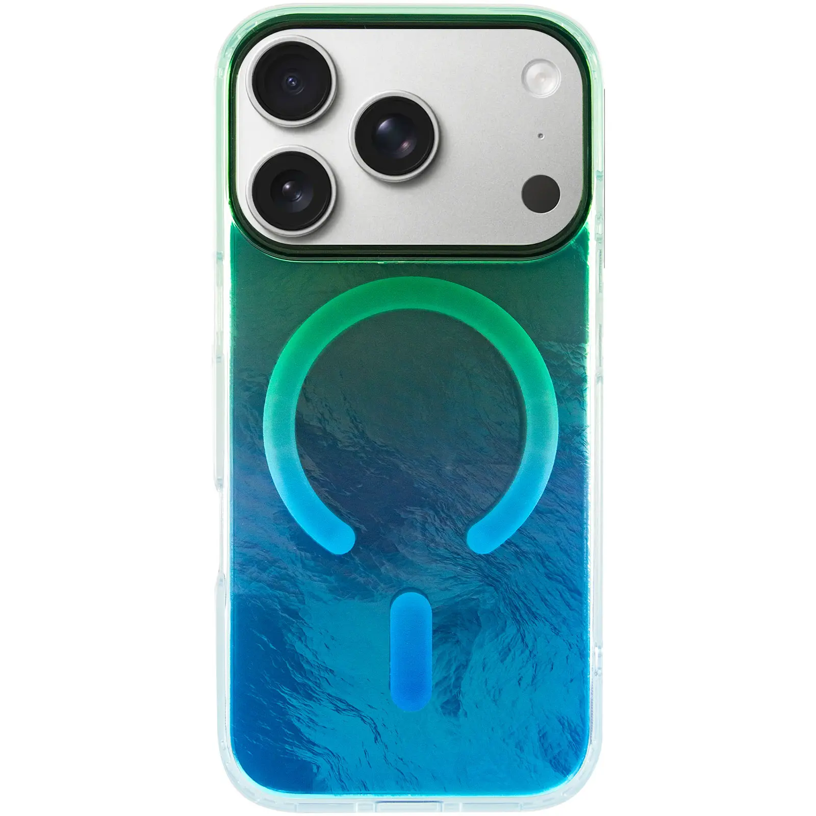 Чехол TPU Shiny Mountain (MagFit) для Apple iPhone 17 Pro Max (6.9"), Green / Blue 1, TPU, купить оптом с доставкой