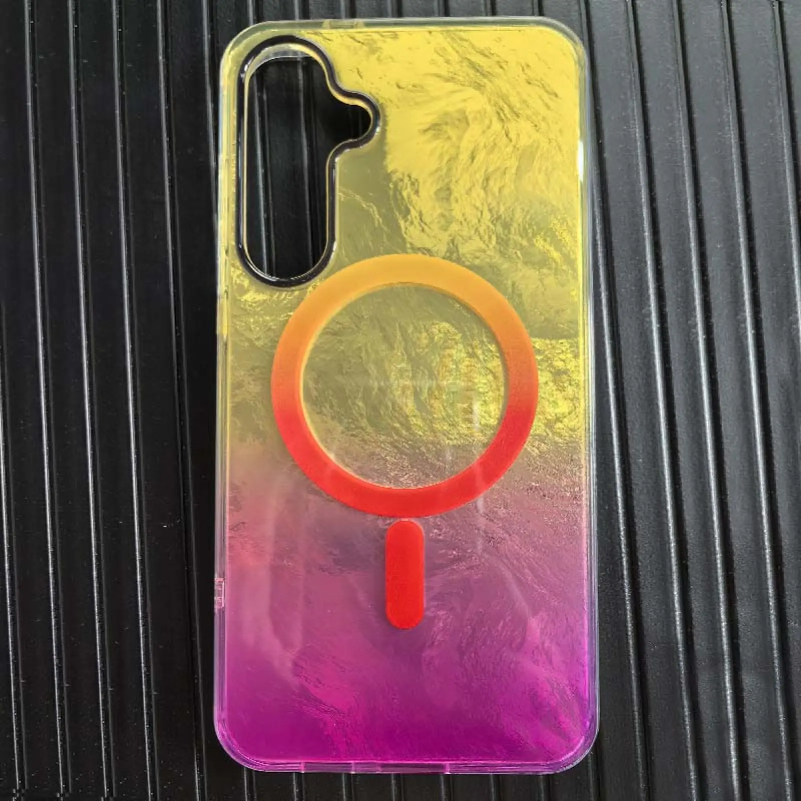 Чехол TPU Shiny Mountain (MagFit) для Samsung Galaxy S25 FE, Yellow / Pink 3, TPU, купить оптом с доставкой