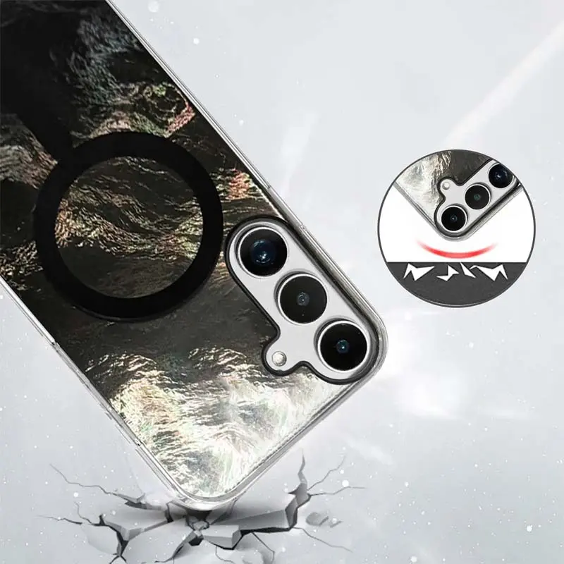 Чехол TPU Shiny Mountain Magnetic Fit для Samsung Galaxy S26, Black 1, TPU, купить оптом с доставкой