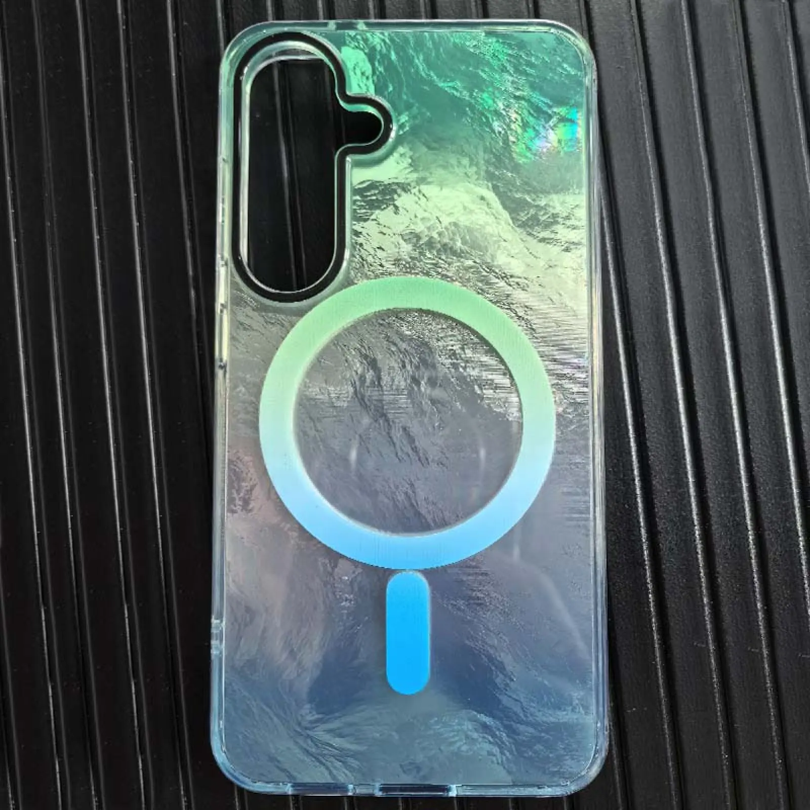 Чехол TPU Shiny Mountain Magnetic Fit для Samsung Galaxy S26, Green / Blue 3, TPU, купить оптом с доставкой