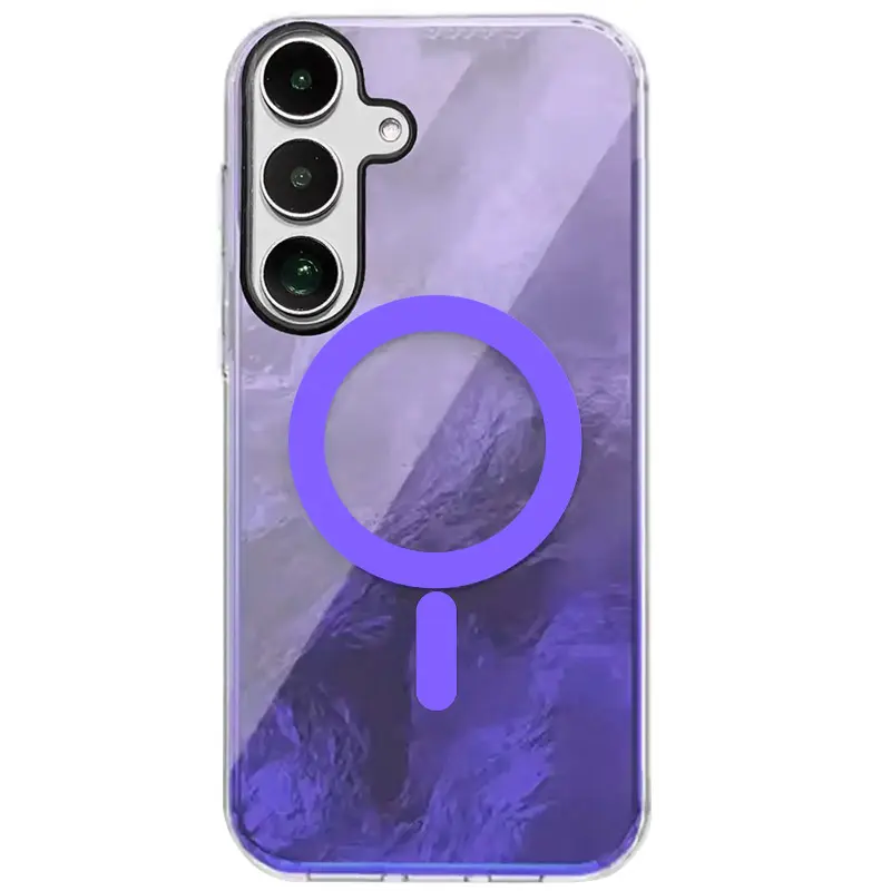 Чехол TPU Shiny Mountain Magnetic Fit для Samsung Galaxy S26, Purple, TPU, купить оптом с доставкой
