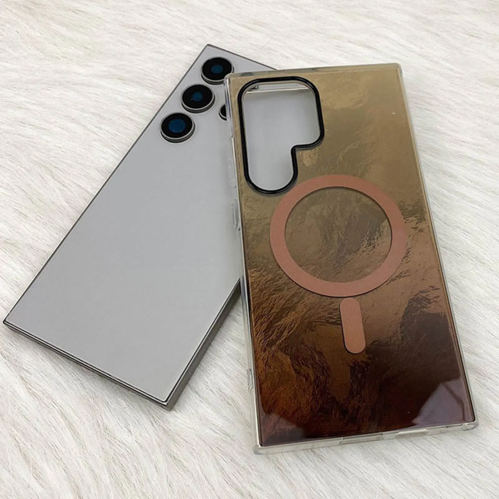 Чехол TPU Shiny Mountain Magnetic Fit для Samsung Galaxy S26 Ultra, Chocolate 2, TPU, купить оптом с доставкой