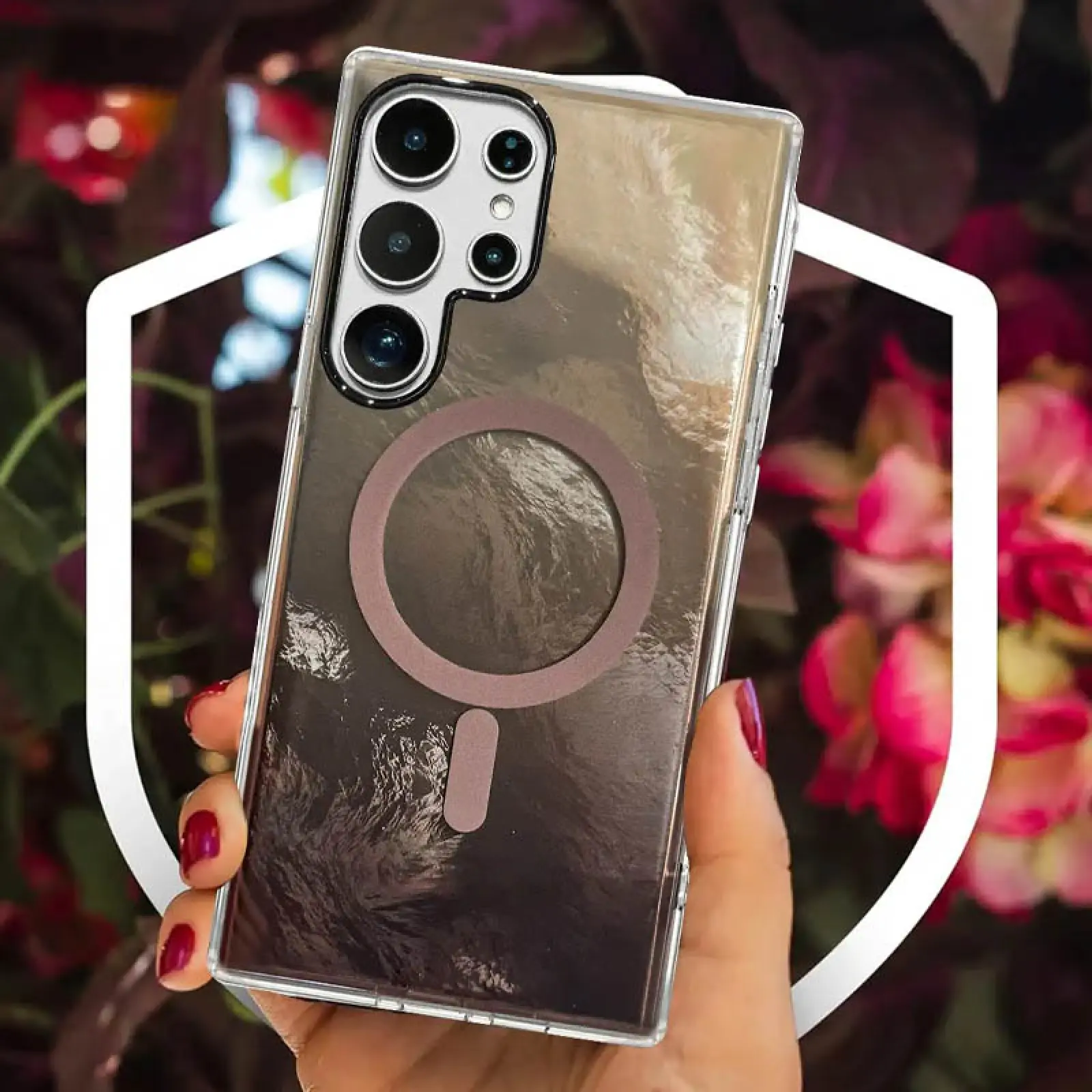 Чехол TPU Shiny Mountain Magnetic Fit для Samsung Galaxy S26 Ultra, Chocolate 3, TPU, купить оптом с доставкой