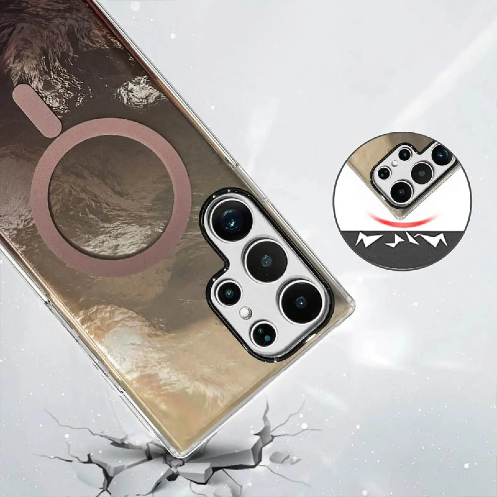 Чехол TPU Shiny Mountain Magnetic Fit для Samsung Galaxy S26 Ultra, Chocolate 5, TPU, купить оптом с доставкой