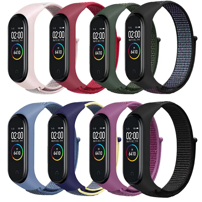 Ремешок Nylon New для Xiaomi Mi Band 3/4/5/6/7, Нейлон, купить оптом с доставкой