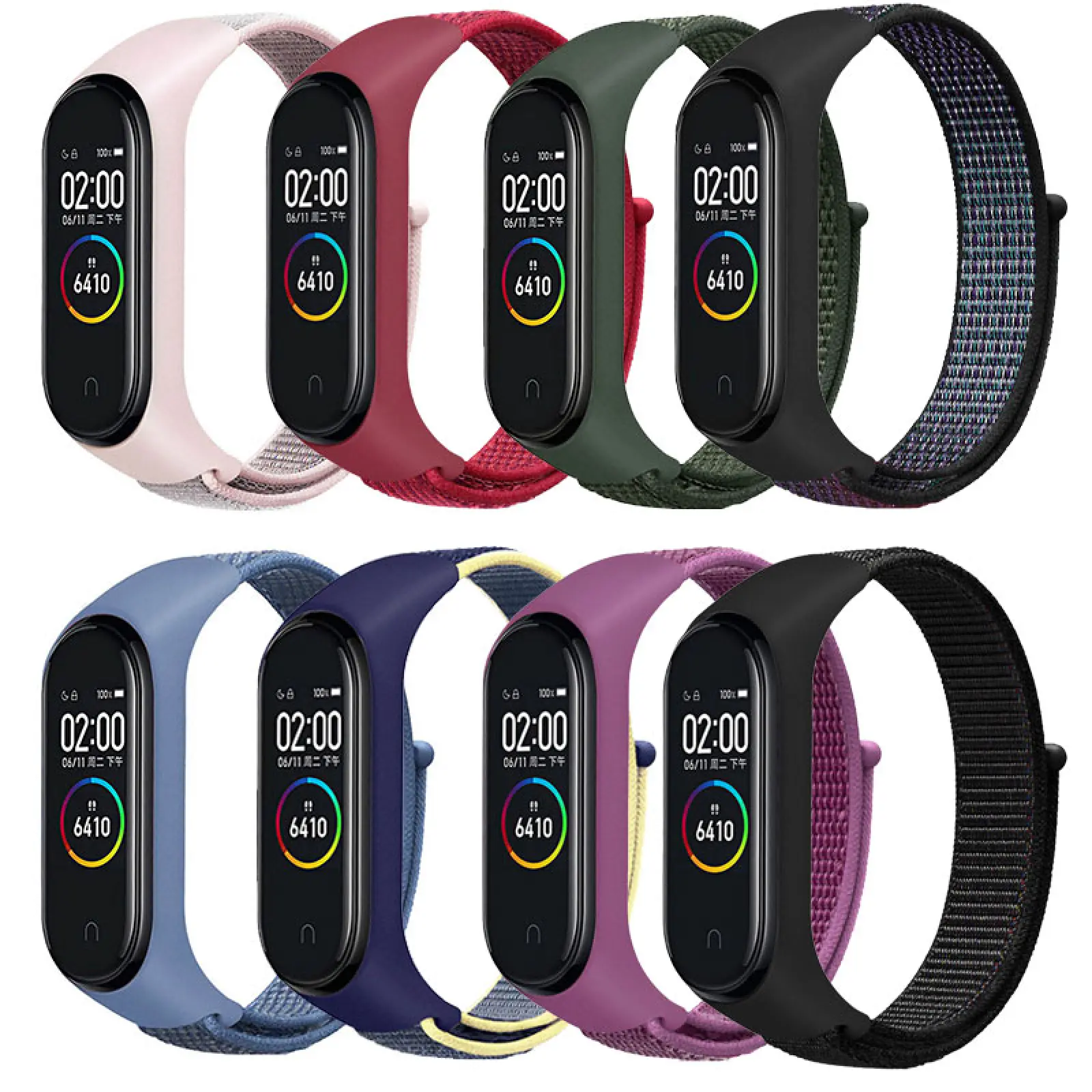 Ремешок Nylon New для Xiaomi Mi Band 3/4/5/6/7, Нейлон, купить оптом с доставкой