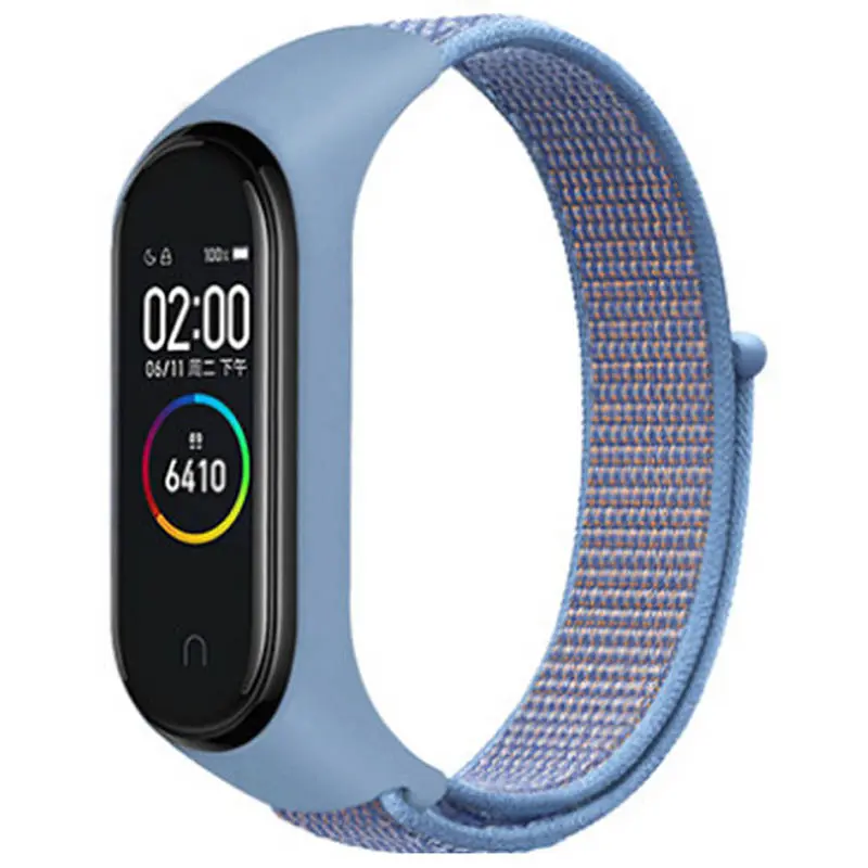 Ремешок Nylon New для Xiaomi Mi Band 3/4/5/6/7, Azure, Нейлон, купить оптом с доставкой