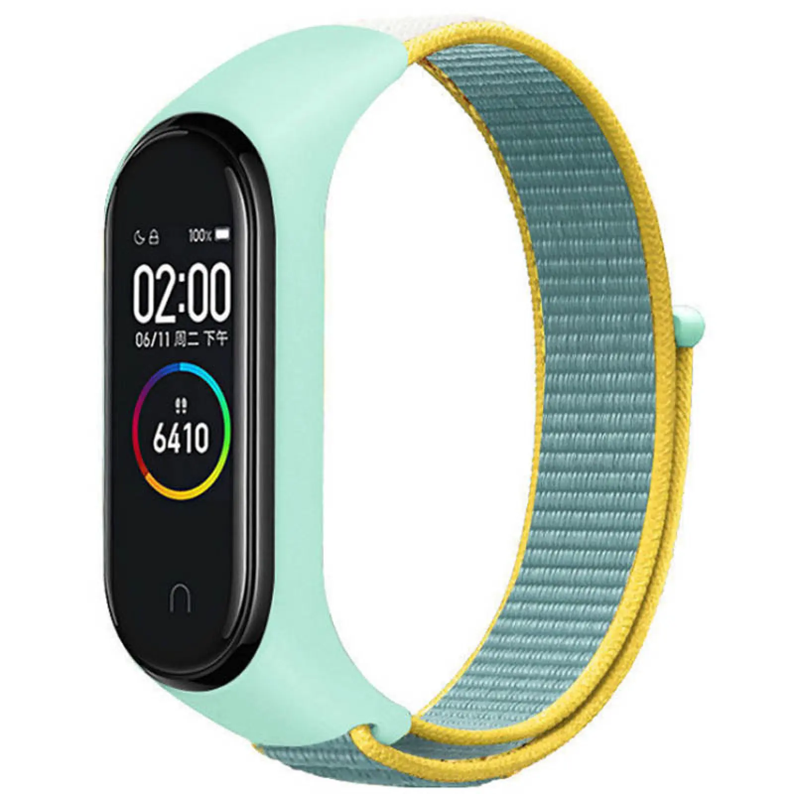 Ремешок Nylon New для Xiaomi Mi Band 3/4/5/6/7, Beryl / Yellow, Нейлон, купить оптом с доставкой