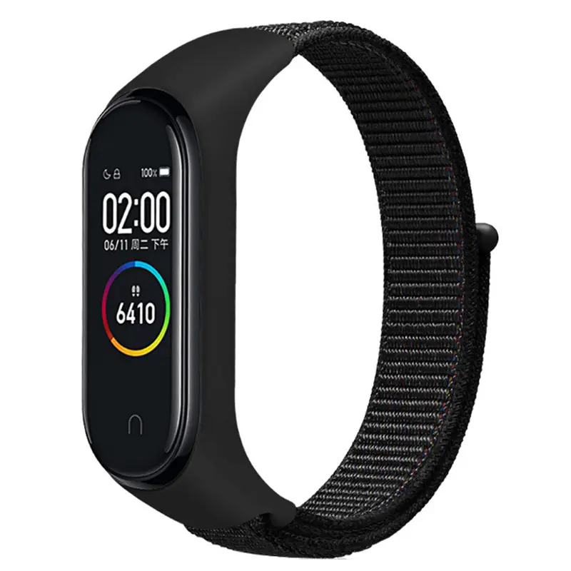 Ремешок Nylon New для Xiaomi Mi Band 3/4/5/6/7, Black, Нейлон, купить оптом с доставкой