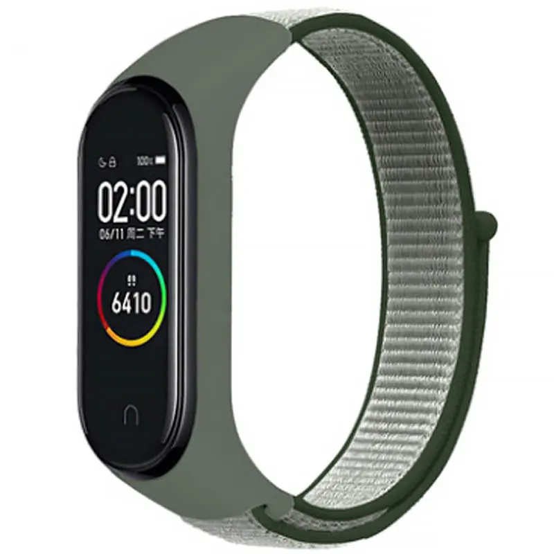 Ремешок Nylon New для Xiaomi Mi Band 3/4/5/6/7, Dark Olive / Green, Нейлон, купить оптом с доставкой