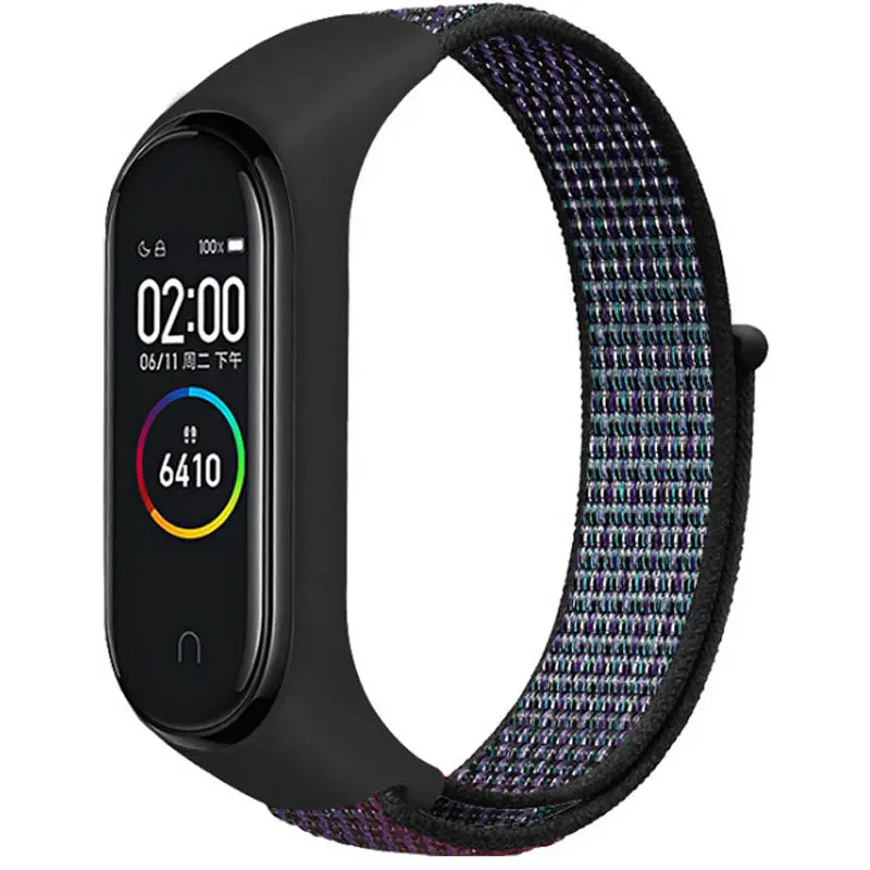 Ремешок Nylon New для Xiaomi Mi Band 3/4/5/6/7, Dark Purple, Нейлон, купить оптом с доставкой