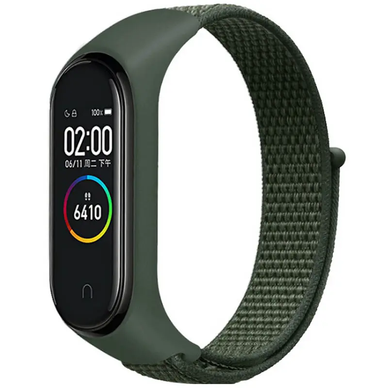 Ремешок Nylon New для Xiaomi Mi Band 3/4/5/6/7, Green, Нейлон, купить оптом с доставкой