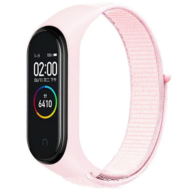 Ремешок Nylon New для Xiaomi Mi Band 3/4/5/6/7, Pearl Powder, Нейлон, купить оптом с доставкой