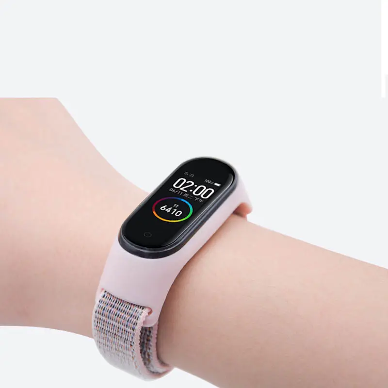 Ремешок Nylon New для Xiaomi Mi Band 3/4/5/6/7, Pink Sand 2, Нейлон, купить оптом с доставкой