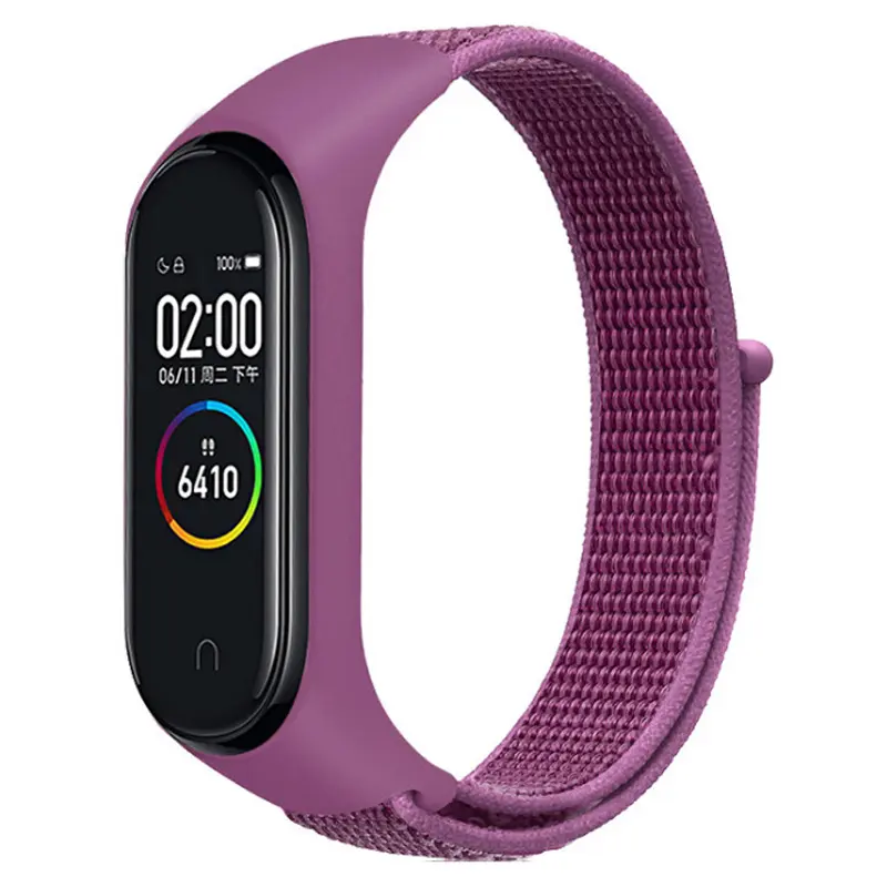 Ремешок Nylon New для Xiaomi Mi Band 3/4/5/6/7, Purple, Нейлон, купить оптом с доставкой