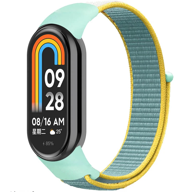 Ремешок Nylon New для Xiaomi Mi Band 8/9/10, Beryl / Yellow, Нейлон, купить оптом с доставкой