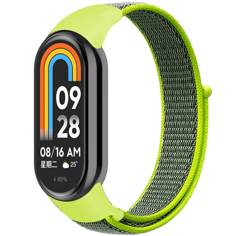 Ремешок Nylon New для Xiaomi Mi Band 8/9/10, Bright Green, Нейлон, купить оптом с доставкой