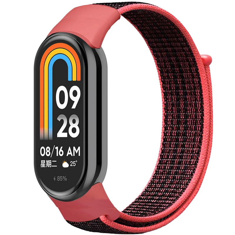 Ремешок Nylon New для Xiaomi Mi Band 8/9/10, Pomegranate Red, Нейлон, купить оптом с доставкой