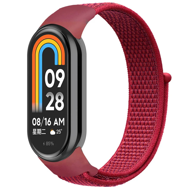 Ремешок Nylon New для Xiaomi Mi Band 8/9/10, Red, Нейлон, купить оптом с доставкой