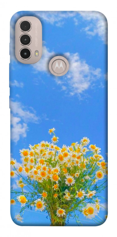 Чехол itsPrint Sky flowers для Motorola Moto E40, цветы, купить оптом с доставкой