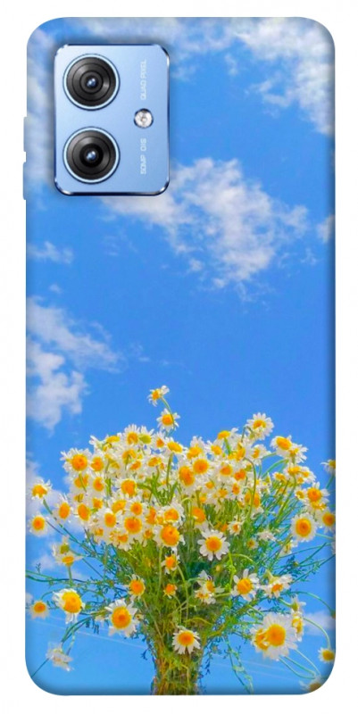 Чохол itsPrint Sky flowers для Motorola Moto G84, квіти, купити оптом з доставкою