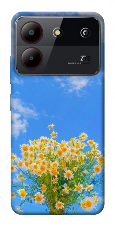 Чехол itsPrint Sky flowers для ZTE Blade A54 4G, цветы, купить оптом с доставкой