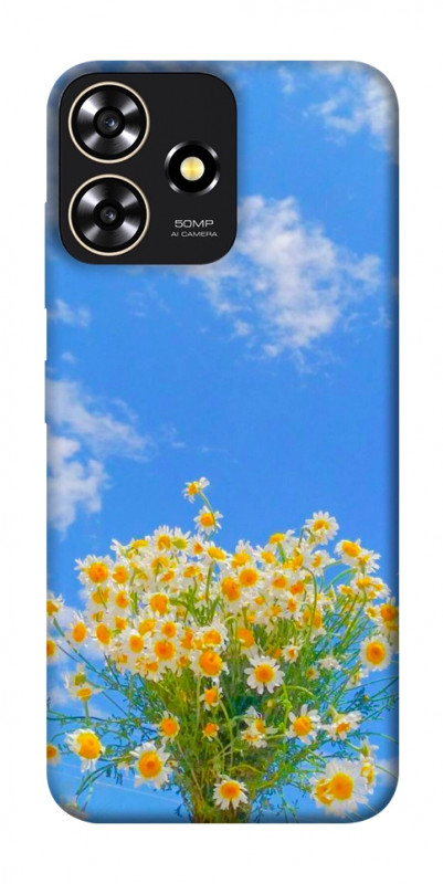 Чехол itsPrint Sky flowers для ZTE Blade A73 4G, цветы, купить оптом с доставкой