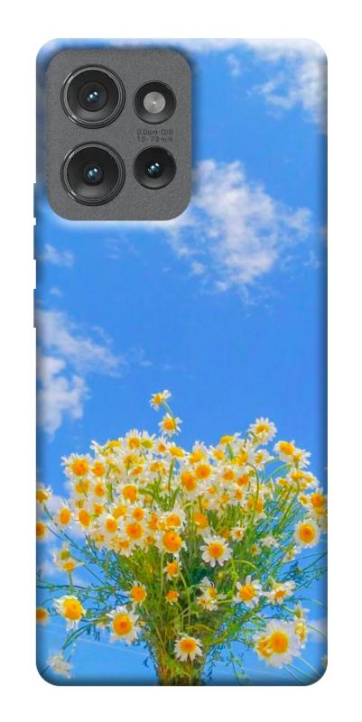 Чехол itsPrint Sky flowers для Motorola Edge 50, цветы, купить оптом с доставкой