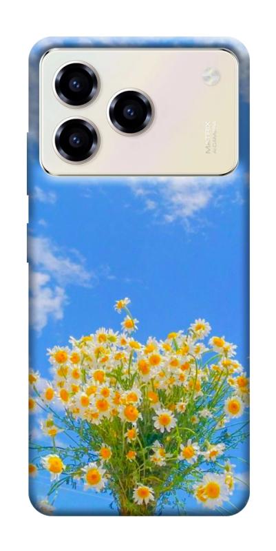 Чехол itsPrint Sky flowers для ZTE Blade A76, цветы, купить оптом с доставкой