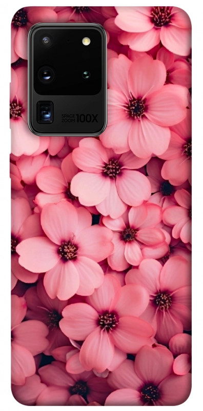 Чехол itsPrint Pink flowers для Samsung Galaxy S20 Ultra, цветы, купить оптом с доставкой