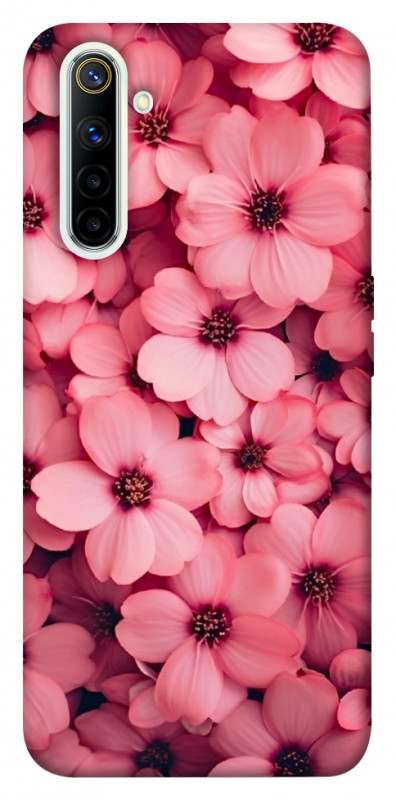 Чехол itsPrint Pink flowers для Realme 6, цветы, купить оптом с доставкой