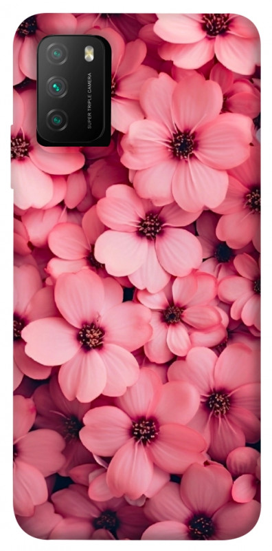 Чехол itsPrint Pink flowers для Xiaomi Poco M3, цветы, купить оптом с доставкой