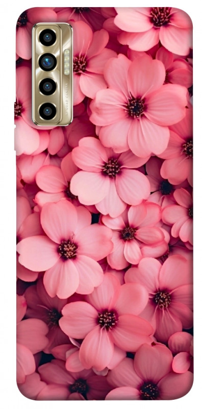 Чехол itsPrint Pink flowers для TECNO Camon 17P, цветы, купить оптом с доставкой