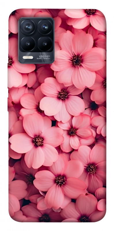 Чохол itsPrint Pink flowers для Realme 8, квіти, купити оптом з доставкою