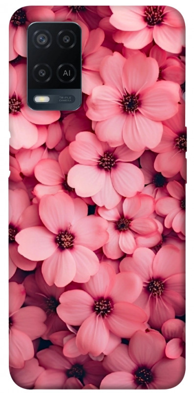 Чехол itsPrint Pink flowers для Oppo A16s / A16, цветы, купить оптом с доставкой